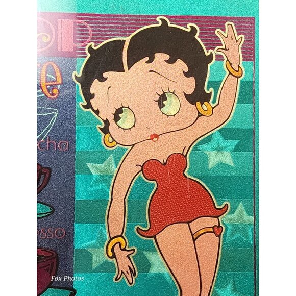 Vtg Betty Boop Cafe Themed Wall Clock Retro Coffee Shop Decor Black Lacquer Wood - Picture 7 of 11